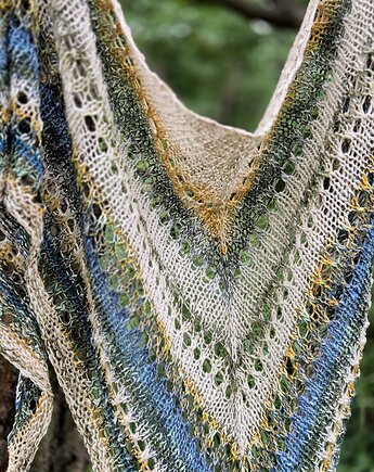 Słoneczna plaża / chusta bawełna konopie, agat handmade