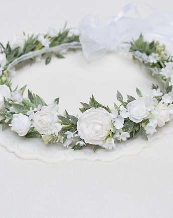 Wianek komunijny biel zieleń, Petite Dame