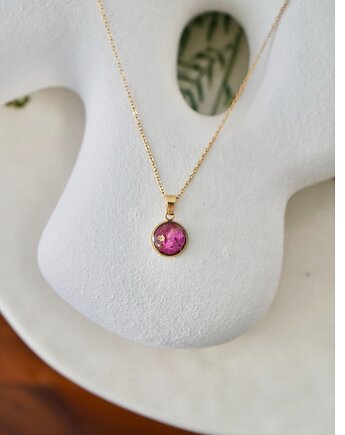 Naszyjnik z różową gipsówką, ANKO rekodzielo