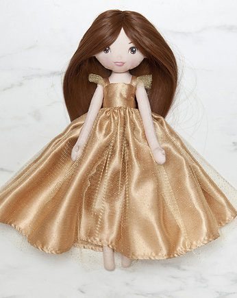 Lalka księżniczka w złotej sukni balowej, MaFee Dolls