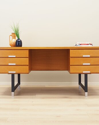Biurko jesionowe, duński design, lata 70, Eigil Petersens M, Przetwory design