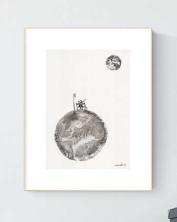 Obraz 21X30 malowany ręcznie na papierze, MiniMalArt