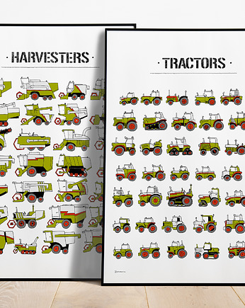 Claas Traktory z Kombajnami! 2x50x70cm :), Tiny Machinery