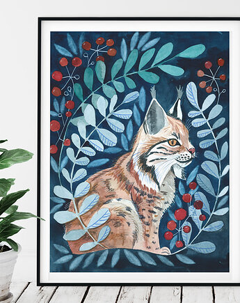 Winter Lynx ilustracja drukowana, muamua design