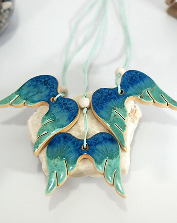 Skrzydła anioła - ceramiczne ozdoby choinkowe, 10FingersArt