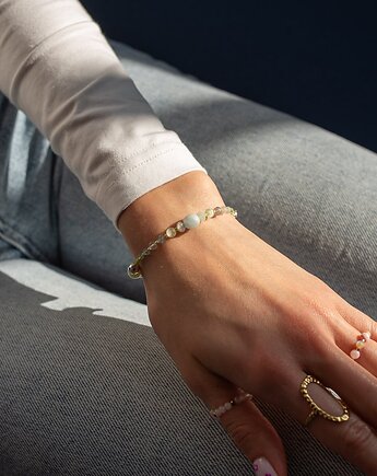 Bransoletka z Morganitem Selenitem i Akwamarynem, w hand works