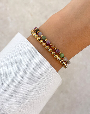 Bransoletki na gumce - turmaliny z hematytem, Bring Biżuteria