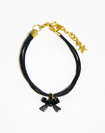 Bransoletka - Kokardka czarna - sznureczki, yenoo