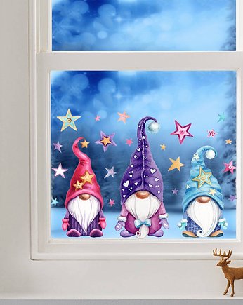 Świąteczna naklejka na okno skrzaty #172, magia dekoracji