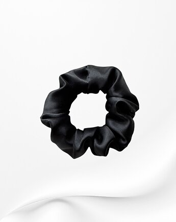 Jedwabna scrunchie gumka frotka midi czarna, Zdunetti