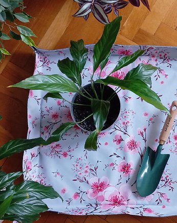 Mata do przesadzania i pielęgnacji roślin doniczkowych, wzór kwiat wiśni, HaPi homegarden stuff