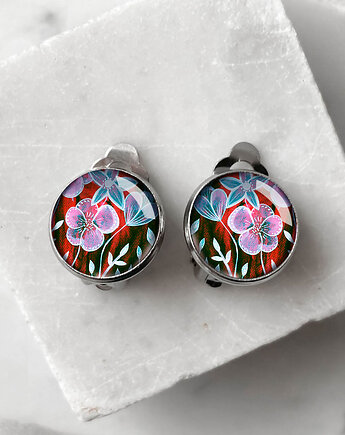 Red flowers klipsy na dzień mamy, muamua design