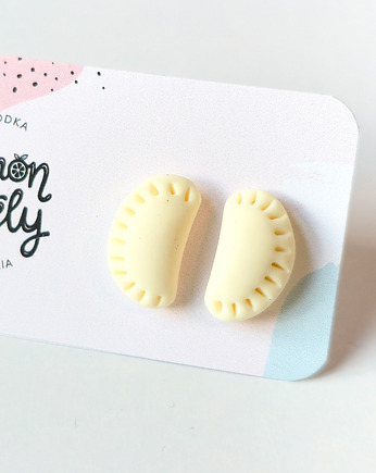 Pierogi  kolczyki sztyfty srebro stal, Lemon Lovely