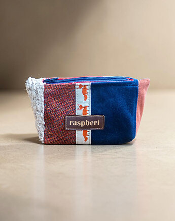 Kosmetyczka MINI patchwork mała kosmetyczka handmade, raspberi