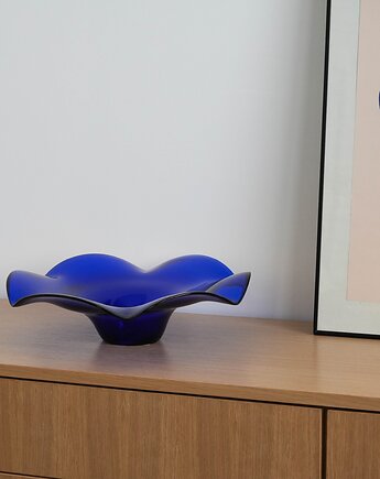 Patera kobaltowa, duński design, lata 70, produkcja: Dania, Przetwory design