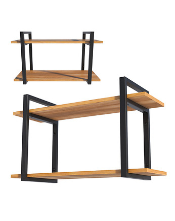 Półka Wiszaca na Ścianę  Loft Podwójna Metalowa Regał Nowoczesna 80 cm, A.D Home