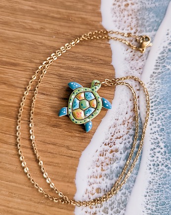 Morski wisiorek Żółw morski Żółwik biżuteria w stylu oceanicznym, ZAMIŁOWANIA