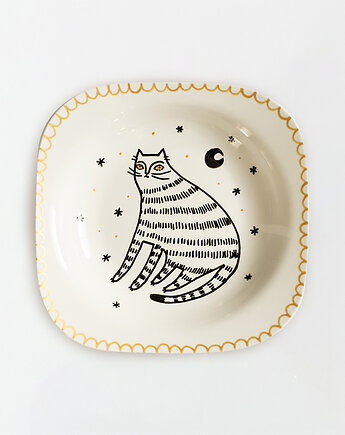Talerz na ścianę - kot nocny, EMPE artstudio