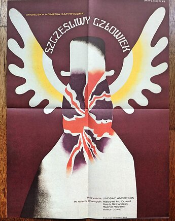 Plakat filmowy do  komedii satyrycznej O Lucky Man, proj. E. Lipiński, 1974, RiskyWalls