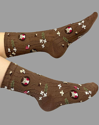 Skarpetki Leśna Dziupla - Drzewo, Sowa i Natura, CandySox