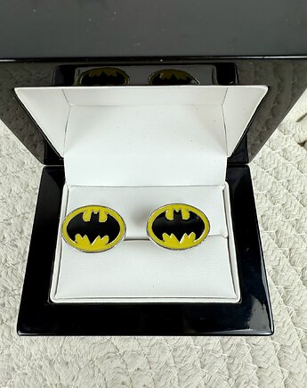 SPINKI DO MANKIETÓW koszuli mankietu batman żółty, AKADEMIA STYLU