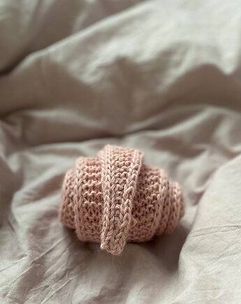 Mini szalik z alpaki brudny róż/ dusty pink, knots