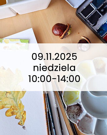 Warsztaty malarskie akwareli Podstawy rysunku pędzlem Liść dębu 09.11.2025, Inkkolor