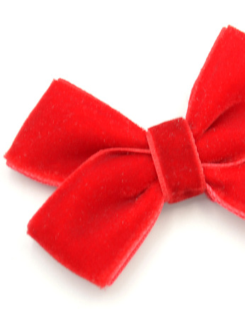 Spinka do włosów dla dziewczynki kokardka welurowa czerwona na święta sesję, FairyBows