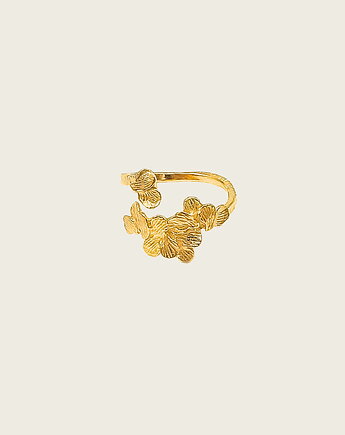 Delikatny pierścionek złoty- Jabłonka, KOS jewellery