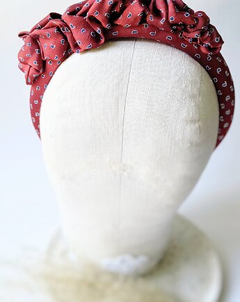 Opaska Asymetryczna Rubinowa wzór Paisley, nanowoshop