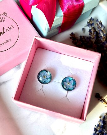 Kolczyki niezapominajki na błękicie, Frant Art Jewellery