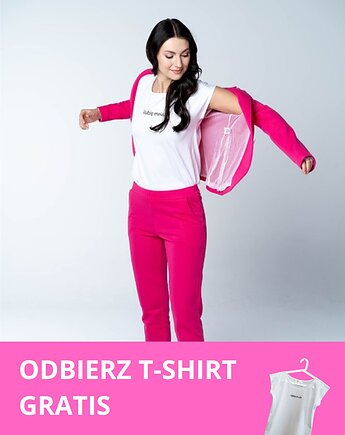 Komplet garnitur damski Fuchsia Fever różowy z dresówki GRATIS T-SHIRT, missAmiss