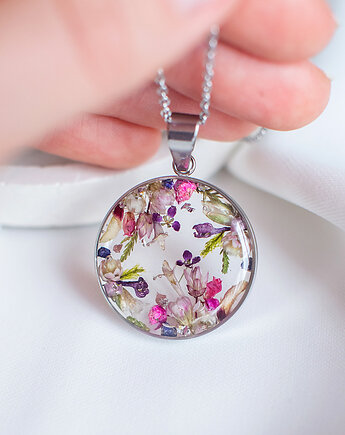 Wisiorek z kompozycją kwiatową, nature gift