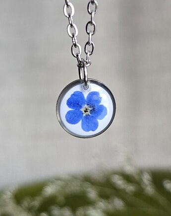 Wisiorek z niezapominajką, zkwiatem