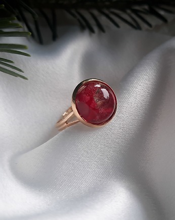 Pierścionek z czerwoną różą, Figa handmade accessories
