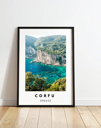 PLAKAT travel poster Korfu Grecja zdjęcie personalizacja prezent, black dot studio
