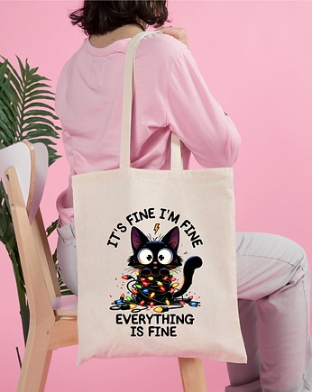 I'M FINE  torba bawełnianan z nadrukiem, ART ORGANIC