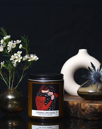 Świeca sojowa CZARNA ORCHIDEA 220G, Ładne Kwiatki