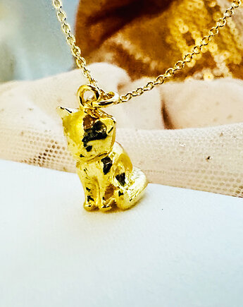 Naszyjnik z  kotkiem, kot, złoty kotek, Anemon Atelier