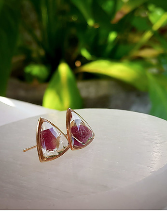 Kolczyki trójkąty, róża, Figa handmade accessories