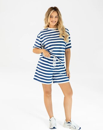 Bluzka Joy Szerokie Paski Classic Blue, MKTP