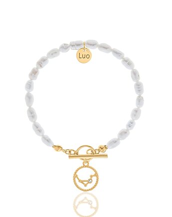 Bransoletka z naturalnych pereł ze znakiem zodiaku, LUO