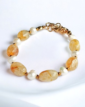 Cytryn & PERŁY - bransoletka, kaktusia