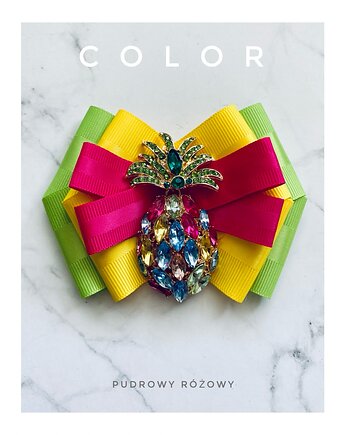 Kolekcja COLOR Brosza z Ananasem z kryształów, Pudrowy Różowy