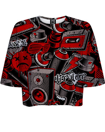 DR.CROW T-shirt Krótki CROP Graffiti Spray, DrCrow