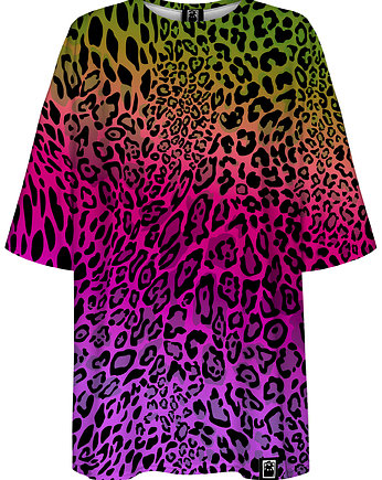 DR.CROW T-shirt Damski Oversize Multicolor Leopard, DrCrow