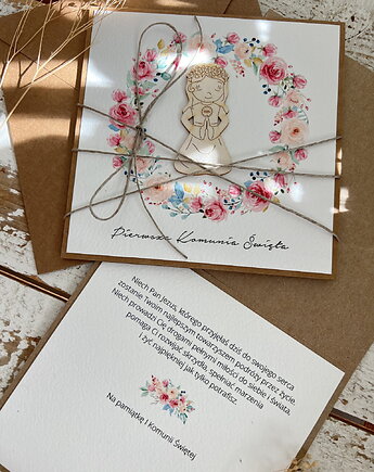 Kartka na komunię - pamiątka komunii ręcznie robiona, sorte