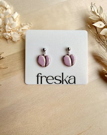 Kolczyki Tulipany brudny róż ze srebrem, freska