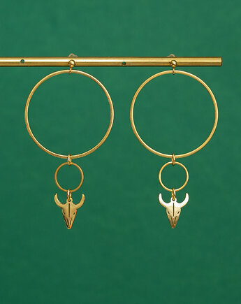 Złote kolczyki geometryczne z rogami, AT NOON