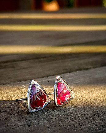 Kolczyki trójkąty, róża, Figa handmade accessories